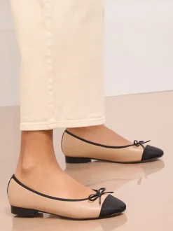 Lipsy chameau - Ballerines vernies à bout ouvert New