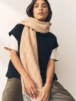 Next chameau - Écharpe Premium Made in Italie en jacquard monogram 100% laine mi-épaisse