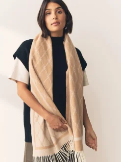 Next chameau - Écharpe Premium Made in Italie en jacquard monogram 100% laine mi-épaisse