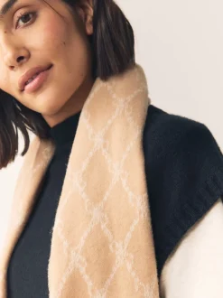 Next chameau - Écharpe Premium Made in Italie en jacquard monogram 100% laine mi-épaisse