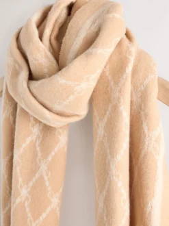 Next chameau - Écharpe Premium Made in Italie en jacquard monogram 100% laine mi-épaisse