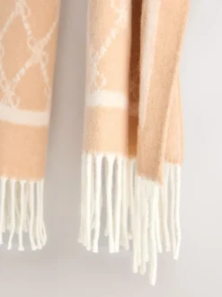 Next chameau - Écharpe Premium Made in Italie en jacquard monogram 100% laine mi-épaisse