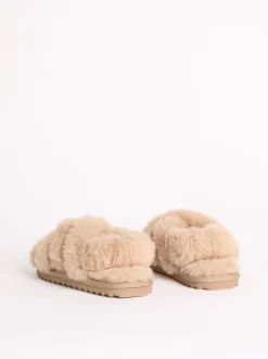 Lipsy chameau - Chaussons à lanières croisées en fausse fourrure Best