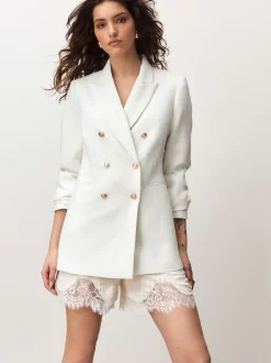 Next Champagne doré - Short en satin avec bordure en dentelle Hot