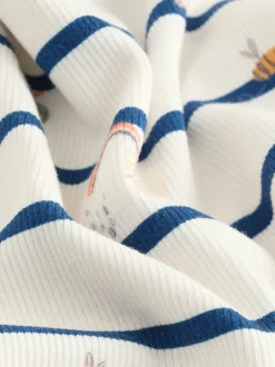 Next - T-shirt à manches longues en côtes (3mths-7yrs) Character à rayures écru/bleu marine Hot