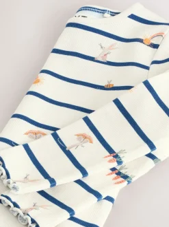 Next - T-shirt à manches longues en côtes (3mths-7yrs) Character à rayures écru/bleu marine Hot