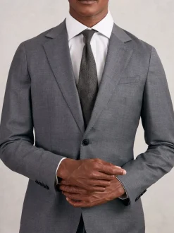 Reiss charbon de bois - Cravate texturée en laine et soie Donato Outlet