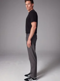 Next - Straight Fit Classic Jeans extensibles charbon de bois Sale