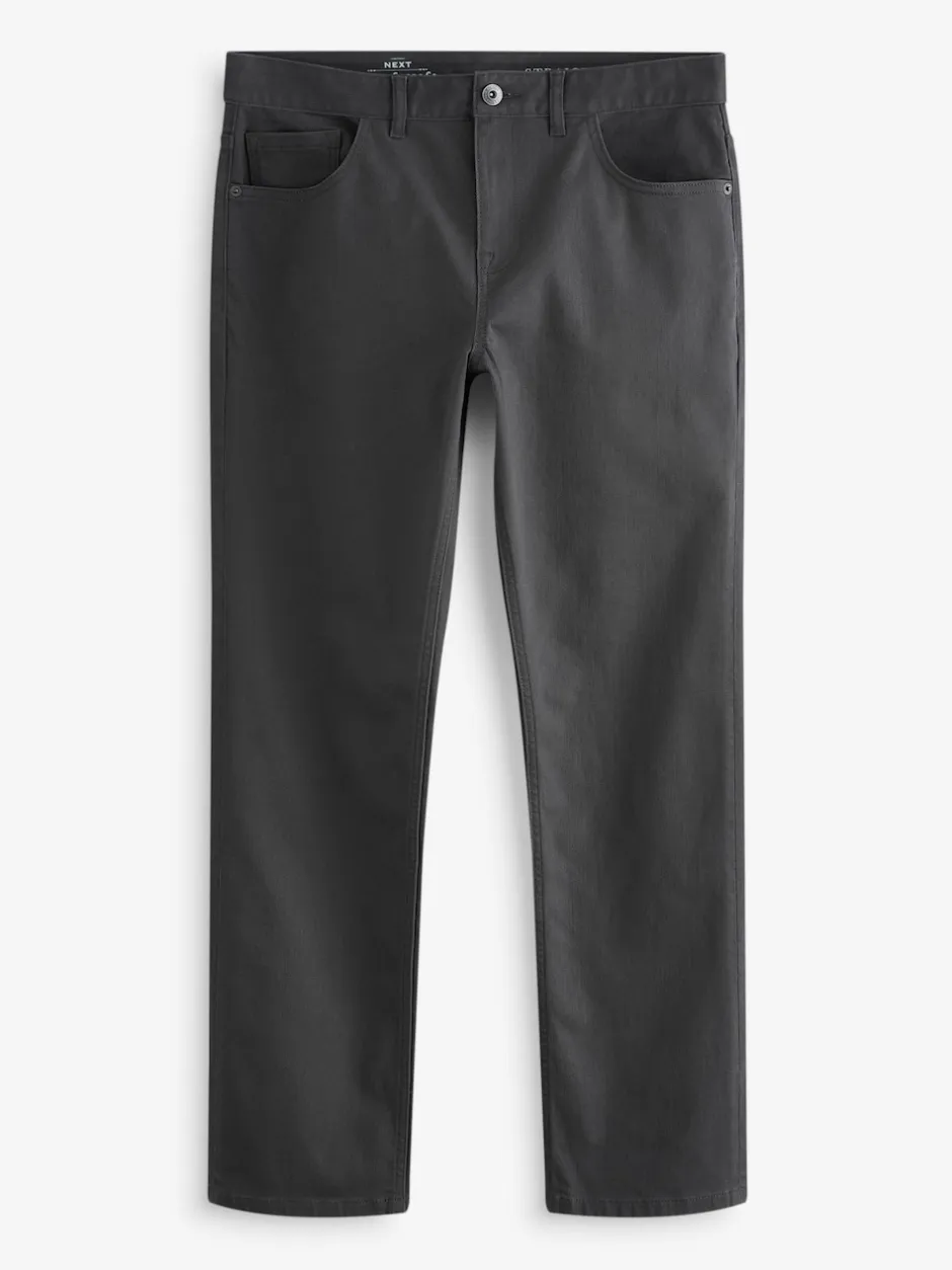 Next - Straight Fit Classic Jeans extensibles charbon de bois Sale