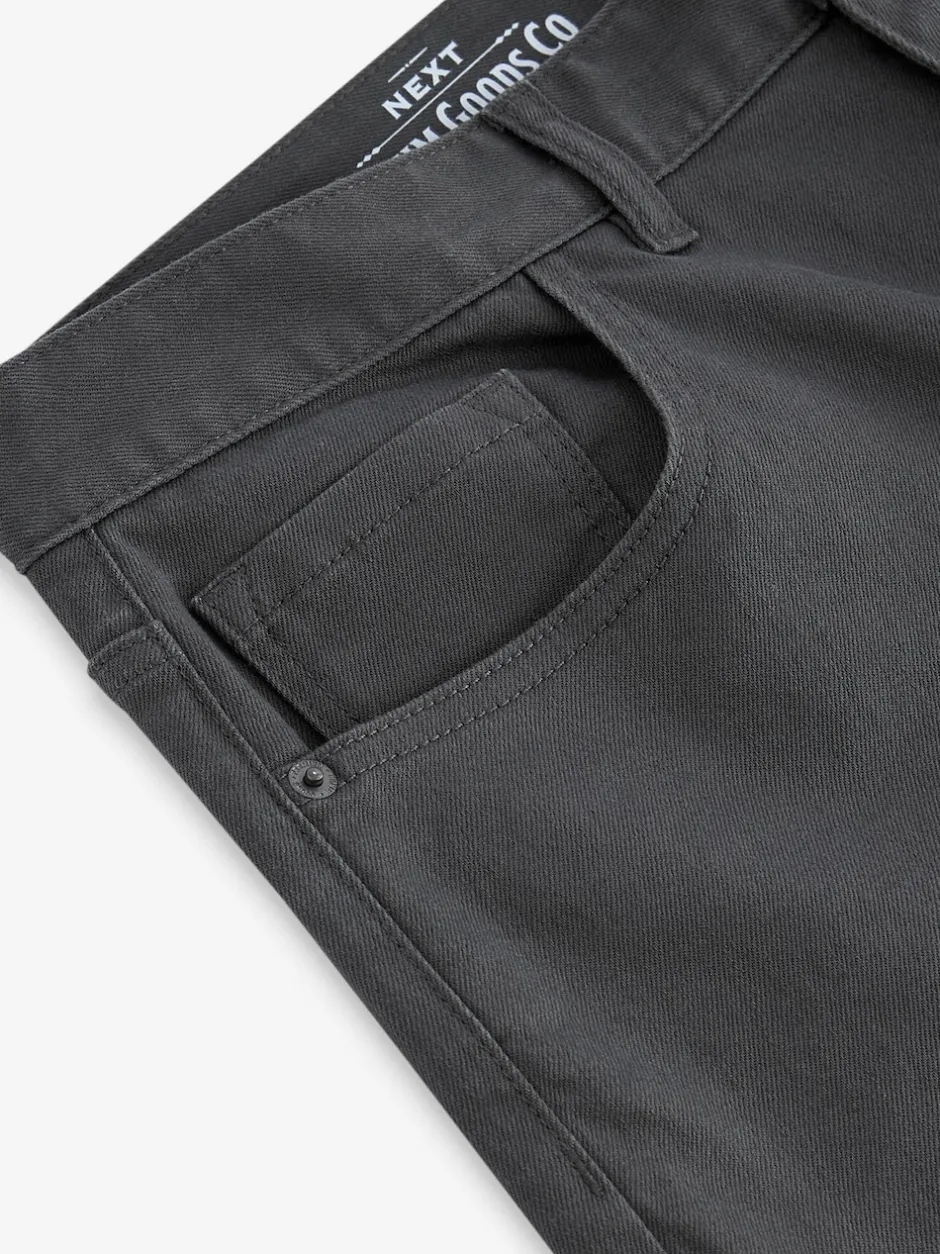 Next - Straight Fit Classic Jeans extensibles charbon de bois Sale