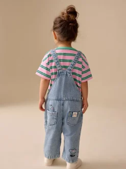 Next Chat Bleu Milieu - Salopettes en Denim imprimées (3mois à7ans) Clearance