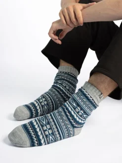 Totes Chaussons chaussettes Toasties Fair Isle doublés en sherpa pour homme Hot
