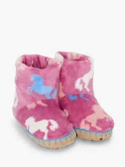 Hatley Chaussons Beautiful Horses en polaire duveteuse rose Outlet