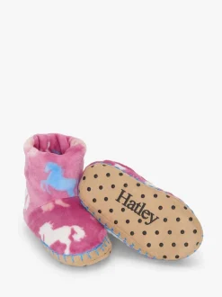 Hatley Chaussons Beautiful Horses en polaire duveteuse rose Outlet
