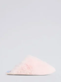 Boux Avenue Chaussons mules en peluche à semelle brodée de cerise