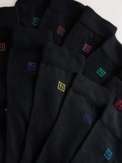 Next Chaussures à talons riches noires - Lot de 10 paires de chaussettes confortables rayées à semelle rembourrée Discount