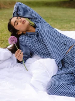 Chelsea Peers Ensemble pyjama long et chouchou en coton à carreaux vichy Discount