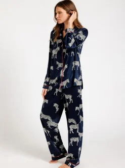 Chelsea Peers pyjama long en satin imprimé zèbre Online