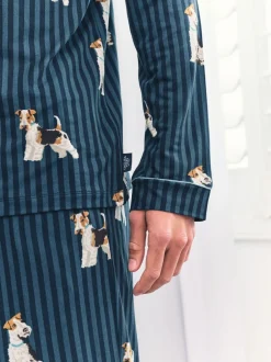 Chelsea Peers pyjama long à rayures chien Terrier Hot