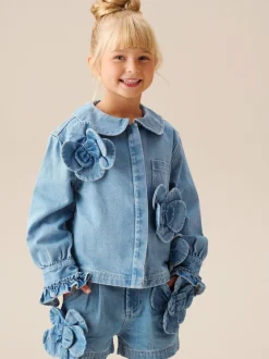 Angel & Rocket Chemise Eden Denim 3D à fleurs