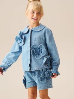 Angel & Rocket Chemise Eden Denim 3D à fleurs