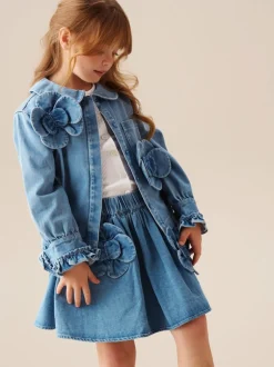 Angel & Rocket Chemise Eden Denim 3D à fleurs