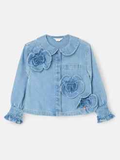 Angel & Rocket Chemise Eden Denim 3D à fleurs