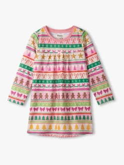 Hatley Chemise de nuit Fun Fair Isle Christmas rose à manches longues Outlet