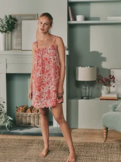 Laura Ashley Chemise de nuit en coton festonné