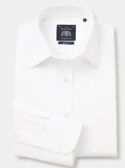 Savile Row Company Chemise habillée en coton Dobby coupe classique sans fer à poignet unique Discount