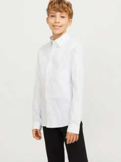 JACK & JONES JUNIOR Chemise stretch à manches longues blanche Discount