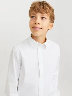 JACK & JONES JUNIOR Chemise stretch à manches longues blanche Discount