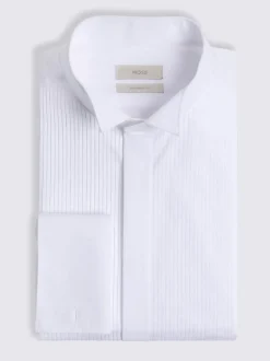 MOSS Chemise Habillée à col cassé plissé Clearance