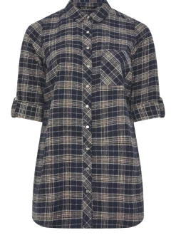 Yours Curve Chemise coupe boyfriend à carreaux