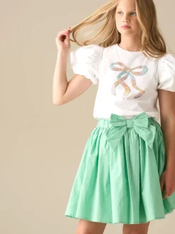 Angel & Rocket Chemisier Elodie à nœud, sequins et manches bouffantes Discount