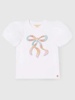 Angel & Rocket Chemisier Elodie à nœud, sequins et manches bouffantes Discount