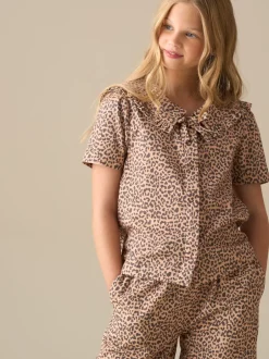 Angel & Rocket Chemisier Erika à col Cravate léopard Outlet