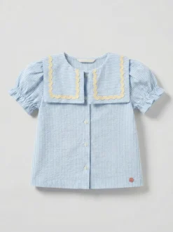 Angel & Rocket Chemisier Margo Ric Rac à col Rayure Clearance