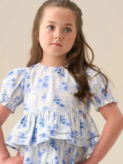 Angel & Rocket Chemisier Pia Fleuri détail cravate péplum Clearance