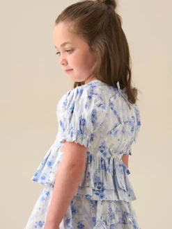 Angel & Rocket Chemisier Pia Fleuri détail cravate péplum Clearance