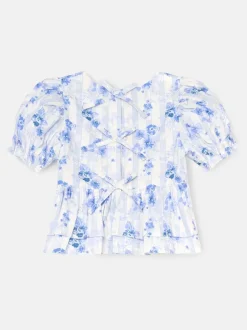 Angel & Rocket Chemisier Pia Fleuri détail cravate péplum Clearance