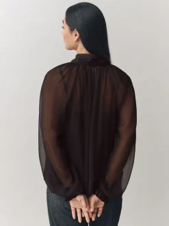 Laura Ashley Chemisier en mousseline à nœud foulard