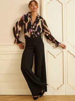 Love & Roses Chemisier manches longues à col cranté Online