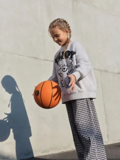 Next Chien gris/vichy - Ensemble Sweat-shirt et Pantalons Jambe large (3-16ans)