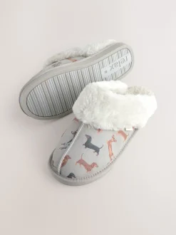 Next Chien saucisse gris - Suede Mule Pantoufles New