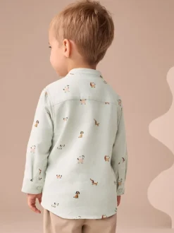 Next Chien vert menthe - Chemise Character imprimée sur l’ensemble à manches longues avec col grand-père (3mois7ans) Online