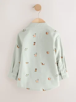 Next Chien vert menthe - Chemise Character imprimée sur l’ensemble à manches longues avec col grand-père (3mois7ans) Online
