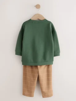 Next - Ensemble Sweat-shirt et Survêtement (3mois à7ans) Chien vert/marron Clearance