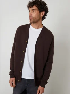 Threadbare chocolat - Coton Blend Tricoté Cardigan Best