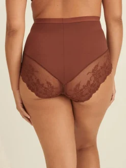 Next Chocolat Nude - Imprimé Gainant Culotte brésilienne dos lacé 2 Lot Clearance